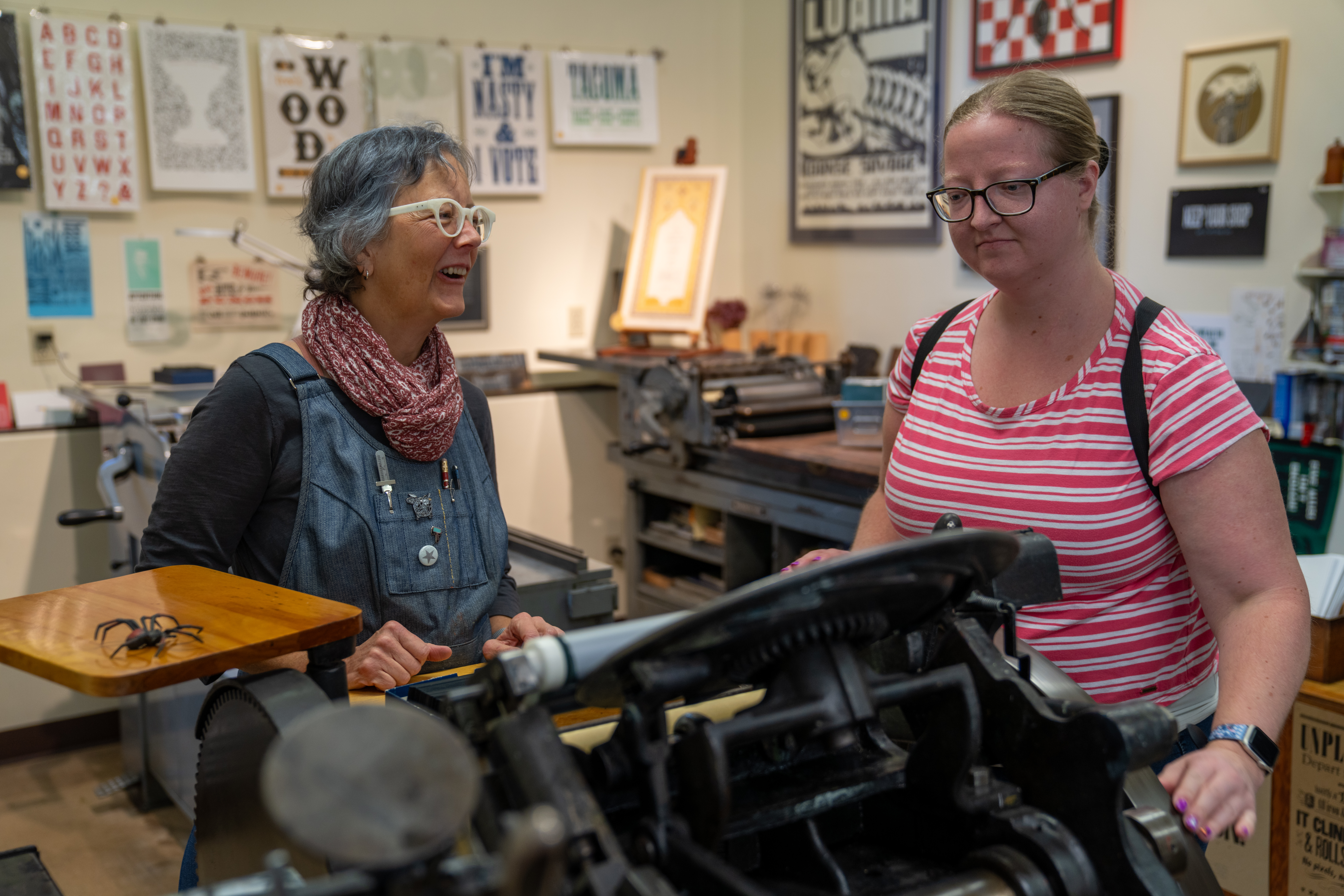 Artist Rose Trent is photographed while sitting and demonstrating clay techniques during the Tacoma Studio Tour as part of Tacoma Arts Month.