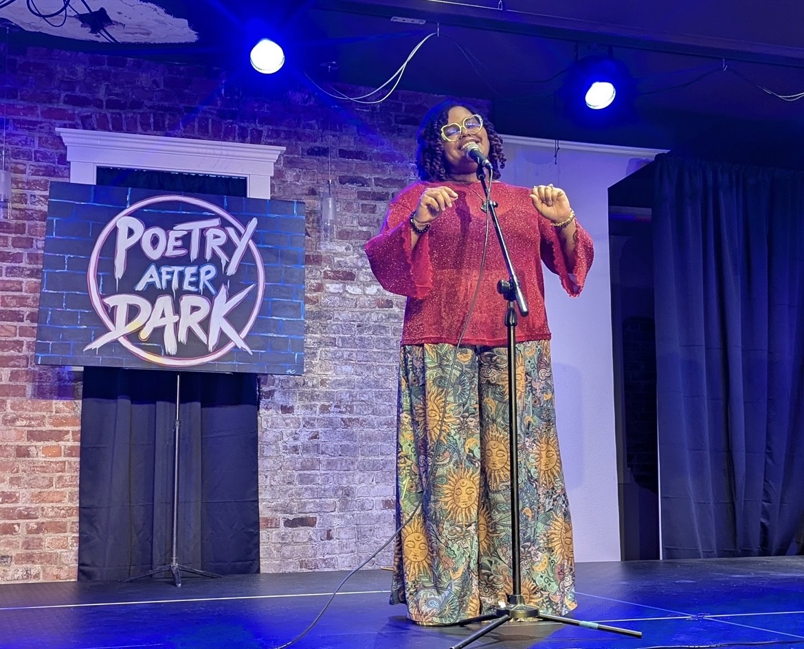 Mari Griffin, the Tacoma Poet Laureate and Tacoma Artist Initiative Program funded artist, performs at her series entitles Poetry After Dark. You can learn about these events and others at Tacoma Arts Month Events Calendar.