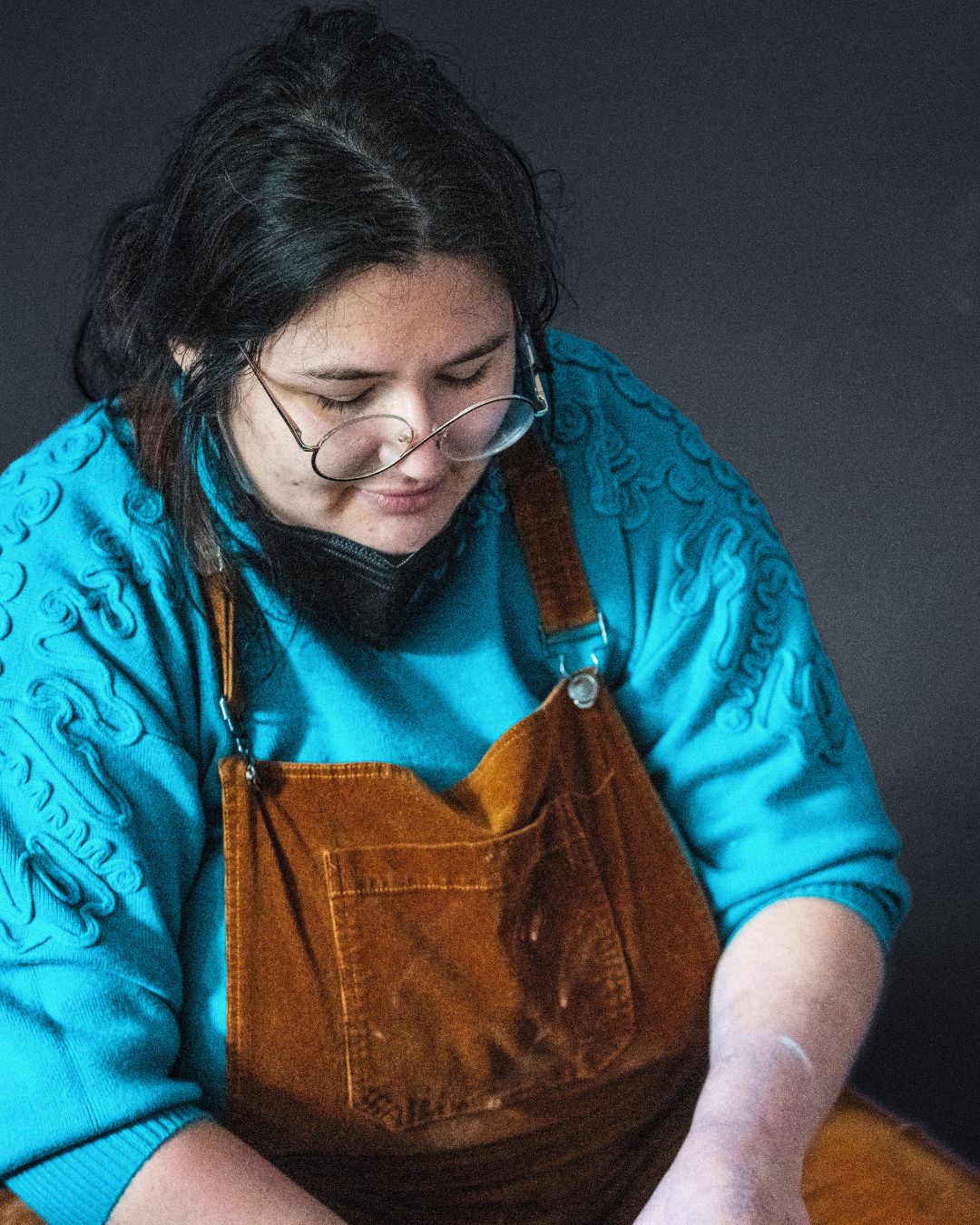 Artist Rose Trent is photographed while sitting and demonstrating clay techniques during the Tacoma Studio Tour as part of Tacoma Arts Month. 